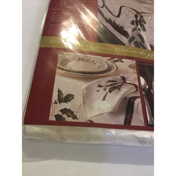 Lenox Holiday Nouveau Ribbon Multi Color Round 70" Tablecloth New Christmas Xmas - Picture 7 of 9